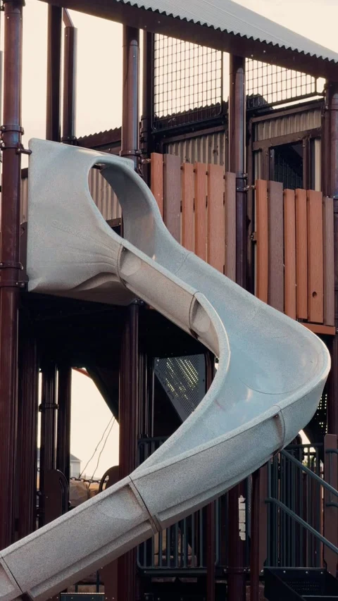 Playground Slide on Slow Left to Right Pan Stock-Footage 345102501