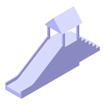 Playground slide structure isometrically projected on white background Illustrazione stock