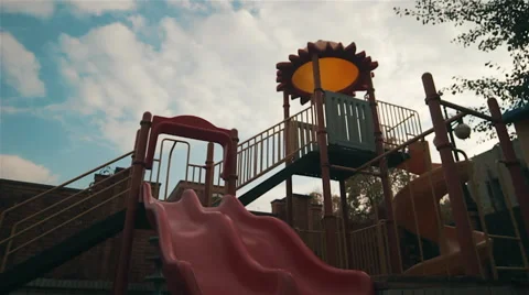 Playground slider long shot Stock Footage 48670914