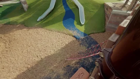 Playground Slides From Elevated Left to Right Glide Видео 345102732