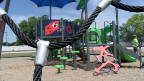 Playground slightly blurred in the background 스톡 동영상 91619627