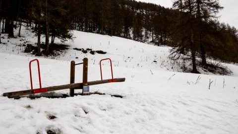 Playground in the Snow Stock-Fotos