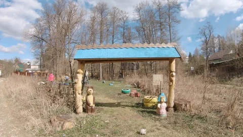 Playground in the style of Russian folk 스톡 동영상 129104974