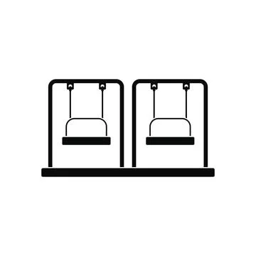 Playground swing black simple icon Stock Illustration