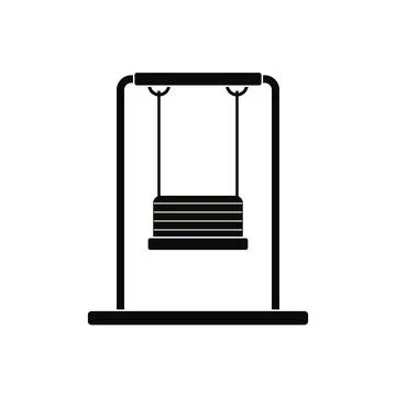 Playground swing black simple icon Stock Illustration