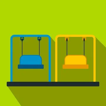 Playground swing flat icon Stock Illustration
