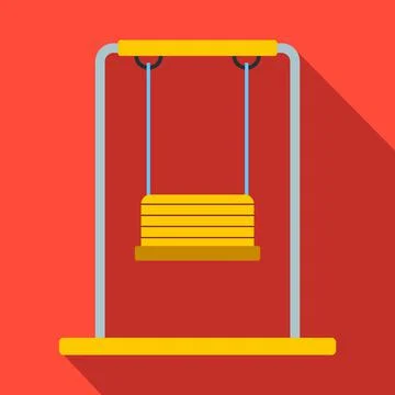 Playground swing flat icon Stock Illustration