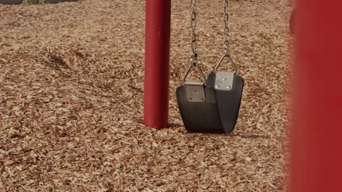 Playground Swing Gently Moving Stock Footage 345102568