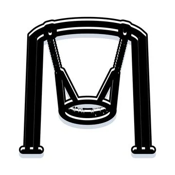 Playground swing set for children having fun Stock Illustration