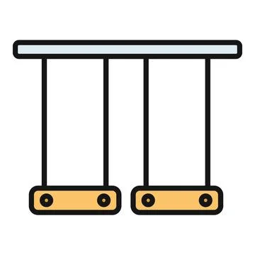 Playground swing set icon for children's recreation Stock Illustration
