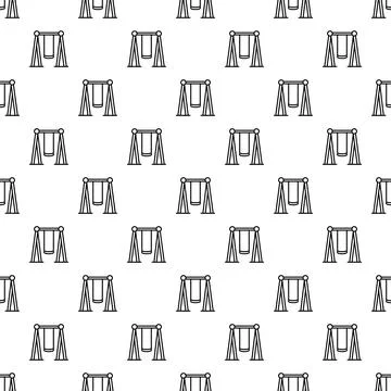 Playground swing set toys line art pattern Stock Illustration