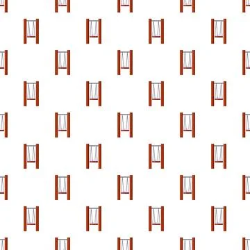 Playground swings seamless pattern for children's entertainment Stock Illustration