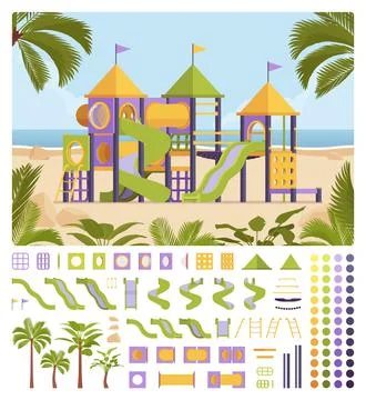 Playground system construction set Stock Illustration