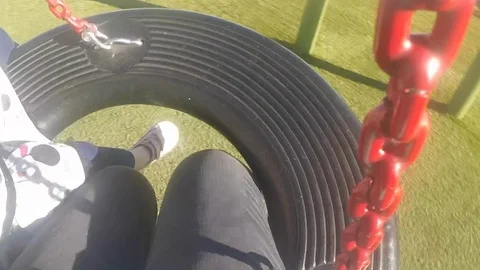 Playground Tire Swing Stock Footage 102239242