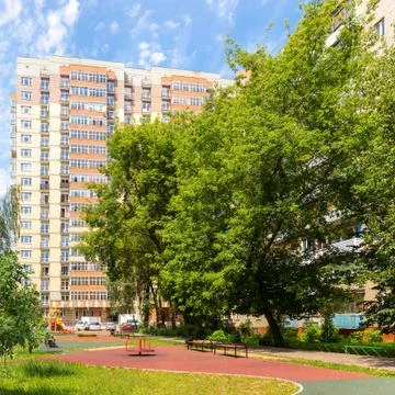 Playground with tree Stock Photos
