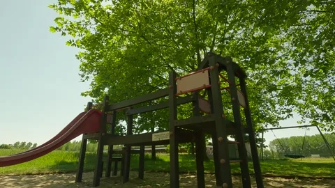 A playground with trees. Stock Footage 244582690