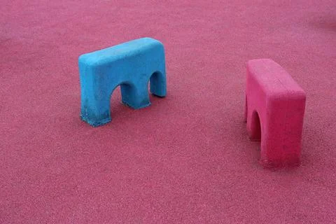Playground Two Objects at Colourful Playground For Children Copyright: xZo... Foto stock