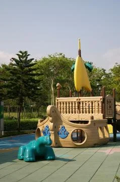 Playground under sunshine Stock Photos