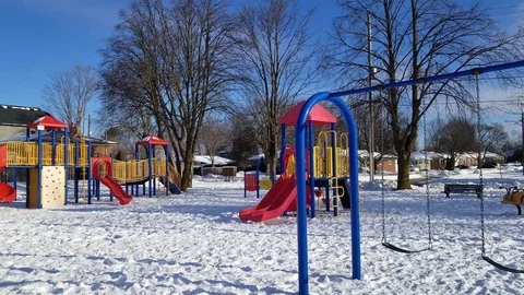 Playground in winter 6 Stock Footage 102242153