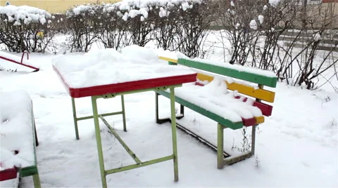 Playground in winter Stock Footage 45591963