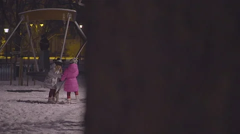 Playground in winter Stock Footage 61259202