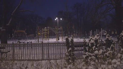 Playground in winter Stock Footage 61259323