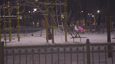 Playground in winter Stock Footage 61259415