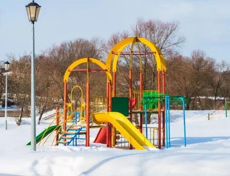 Playground in winter Foto stock