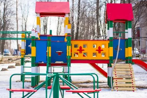 Playground in winter Foto stock