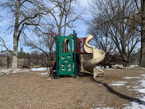 Playground in the winter Stock Photos