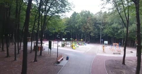 Playground in the woods Stock Footage 68172691