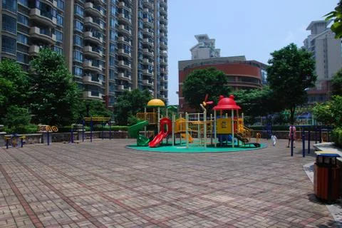 Playground in the yard in china Stock Photos