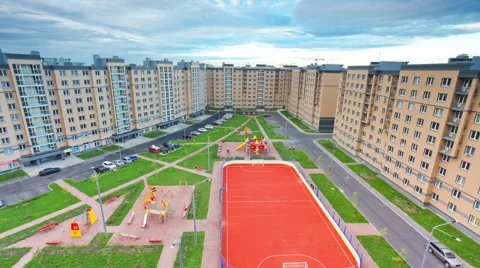 Playgrounds Between The Buildings Stock Footage 60750505