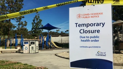 Playgrounds closed due to coronavirus outbreak Stock Footage 127074534