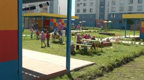 Playgrounds at kindergarten Stock Footage 11146472