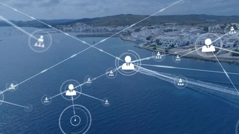 Playhead reaching collab frames, icons pulsing, marking green? avatars at 3,6,14 Stock Footage 329812883