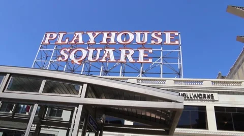 Playhouse Square sign Stock Footage 50442561