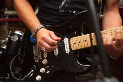 Playin guitar Stock Photos