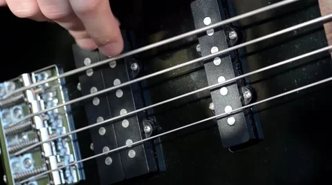 Playing 4 String Bass Stock Footage 49601048