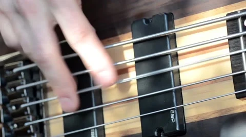 Playing 5 String Bass Stock Footage 49601096