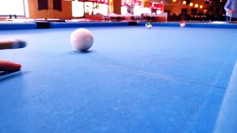PLAYING 8 BALL, BILLIARD IN SLOW MOTION Stock Footage 113301865