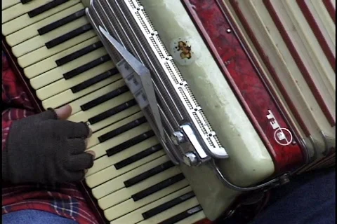 Playing Accordian Stock-Footage 298164