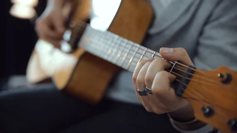 Playing Acoustic Guitar Stock Footage 102331676
