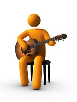 Playing the acoustic guitar Stock Illustration