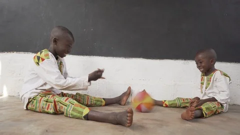 Playing African Children Stock Footage