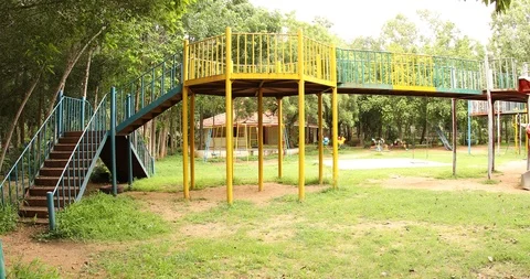 Playing area at resort Stock Footage 93524606
