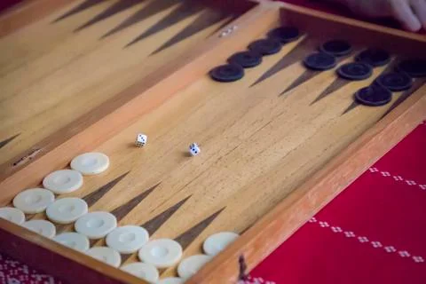 Playing backgammon Stock Photos