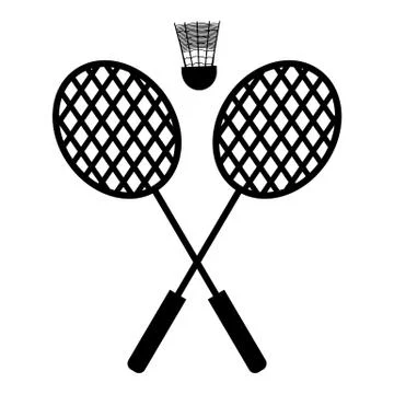 Playing badminton racket Stock Illustration