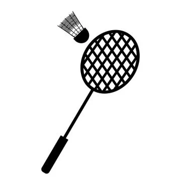 Playing badminton racket Stock Illustration