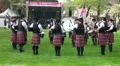 Playing bagpipe band at Highland Gathering competition HD Footage